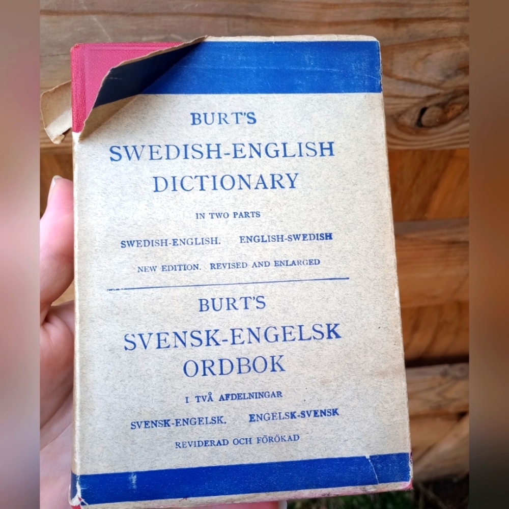 Burt’s Swedish-English Dictionary, in Two Parts – OLD EDITION – COLLECTIBLE
